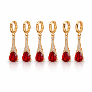 Sparkling crystal gold drop earrings