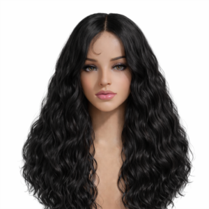 28” Loose Wave Human Hair Lace Front Wig (Natural Black – 180 Density)
